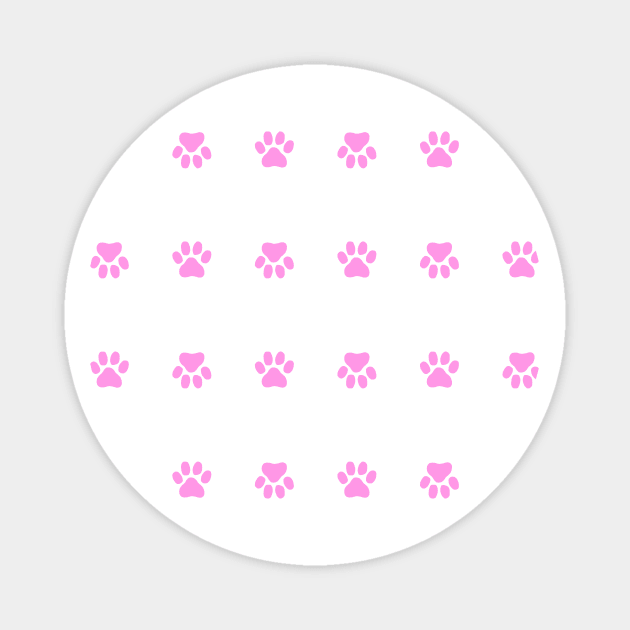 PUPPY Paw Prints Pink Pattern Magnet by SartorisArt1